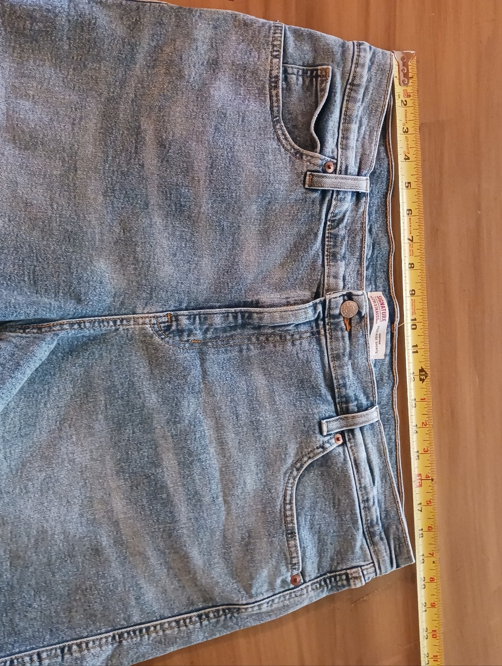 Levi Strauss High Rise Womens Shorts 18 W34 Denim Signature Heritage Western - Picture 8 of 11